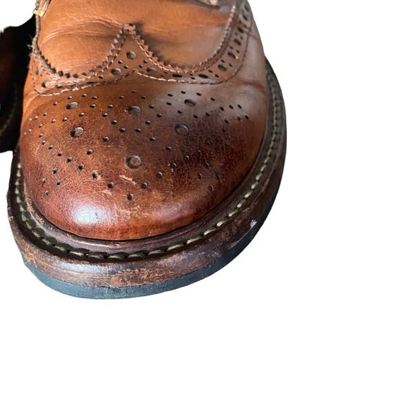 Strivers Row by Hoax Cognac Brown Wingtip leather lace up Boots size 44 - Picture 6 of 11